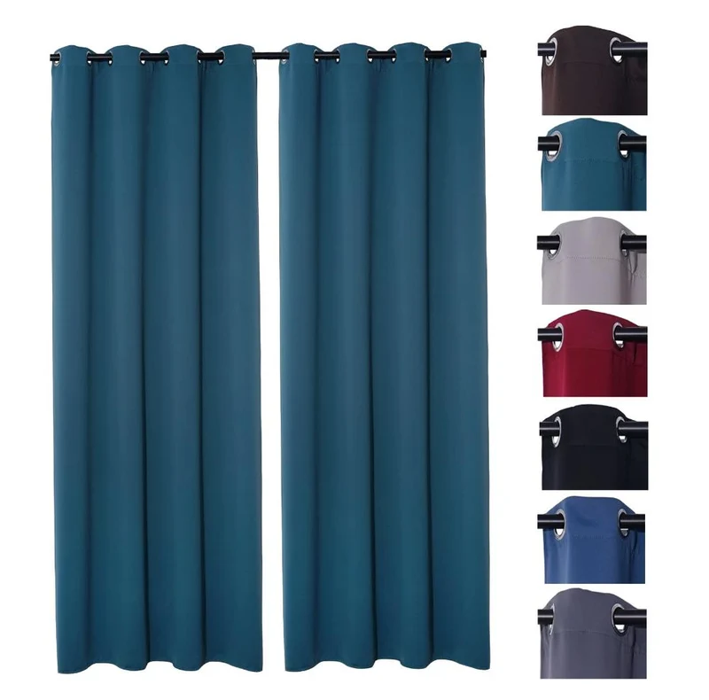 2er Pack Verdunklungsvorhang Ösenvorhang 140x245cm 100% Polyester Midnight