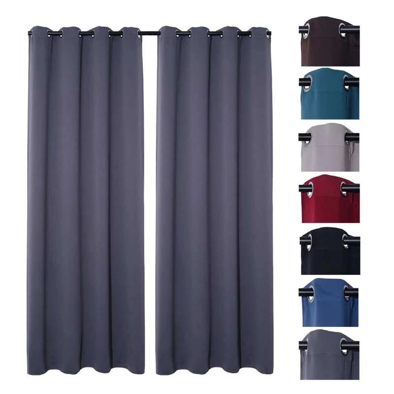 2er Pack Verdunklungsvorhang Ösenvorhang 140x245cm 100% Polyester Midnight