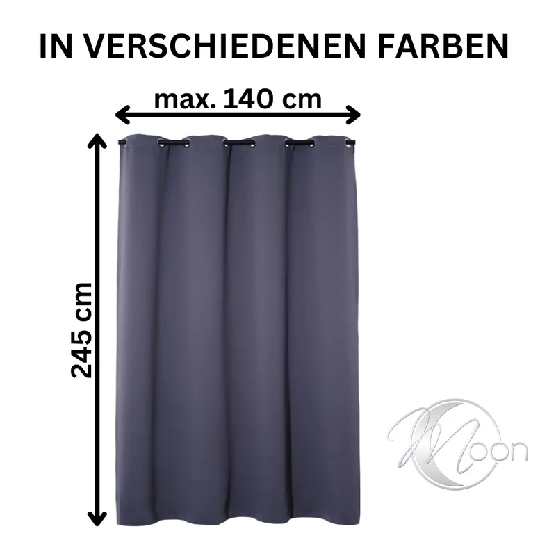 2er Pack Verdunklungsvorhang Ösenvorhang 140x245cm 100% Polyester Midnight