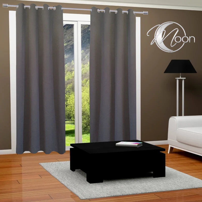 2er Pack Verdunklungsvorhang Ösenvorhang 140x245cm 100% Polyester Midnight