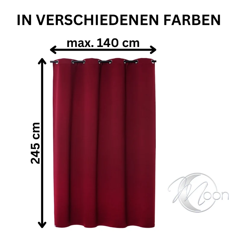 2er Pack Verdunklungsvorhang Ösenvorhang 140x245cm 100% Polyester Midnight