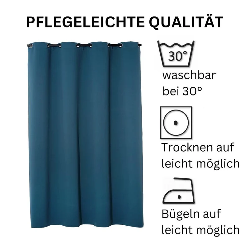 2er Pack Verdunklungsvorhang Ösenvorhang 140x245cm 100% Polyester Midnight