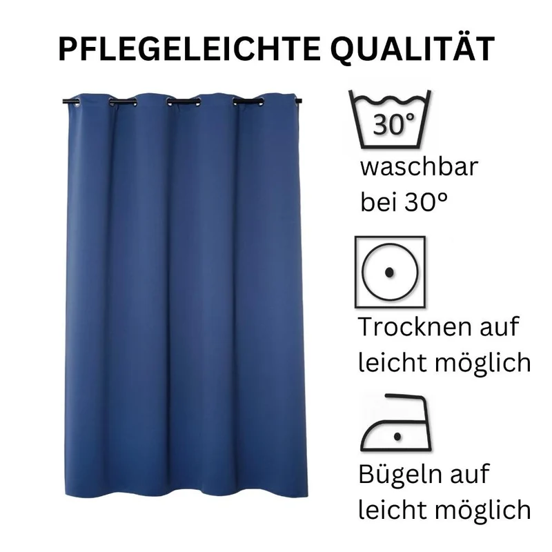 2er Pack Verdunklungsvorhang Ösenvorhang 140x245cm 100% Polyester Midnight