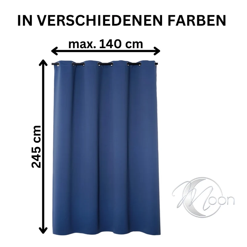 2er Pack Verdunklungsvorhang Ösenvorhang 140x245cm 100% Polyester Midnight