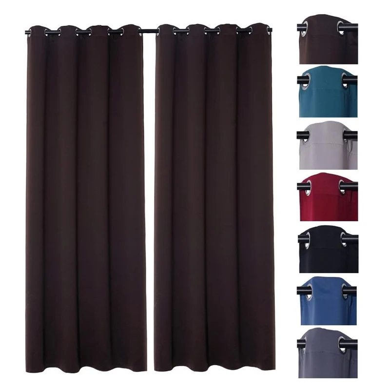 2er Pack Verdunklungsvorhang Ösenvorhang 140x245cm 100% Polyester Midnight