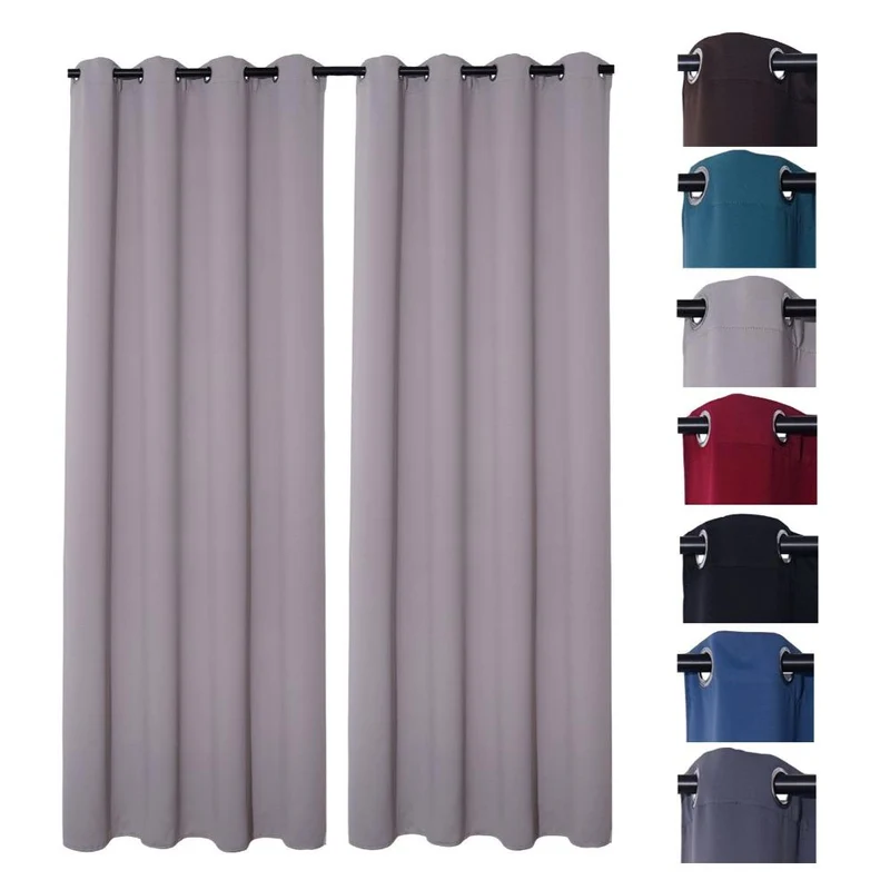 2er Pack Verdunklungsvorhang Ösenvorhang 140x245cm 100% Polyester Midnight