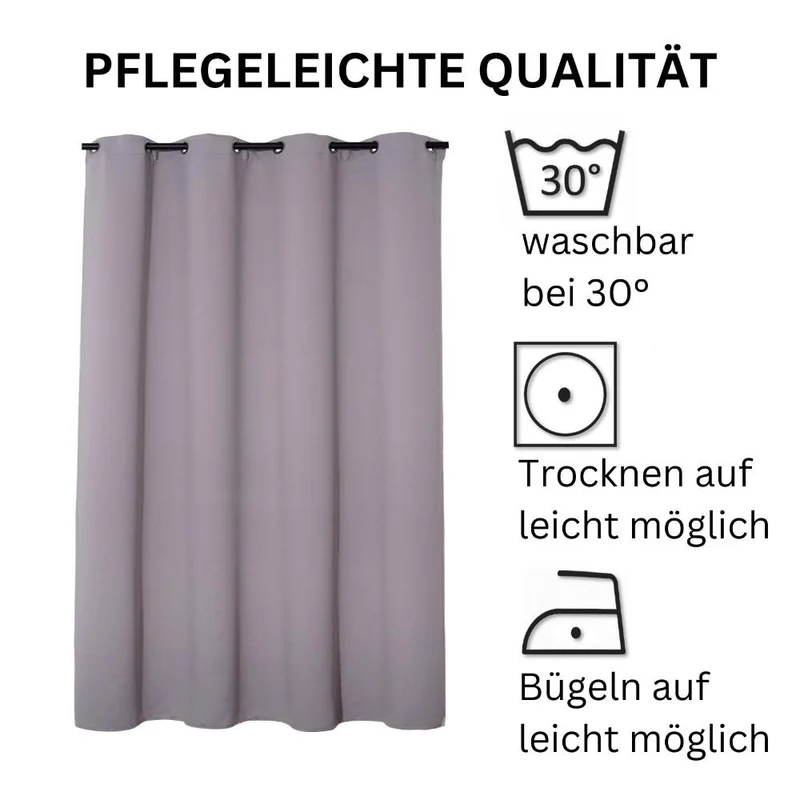 2er Pack Verdunklungsvorhang Ösenvorhang 140x245cm 100% Polyester Midnight