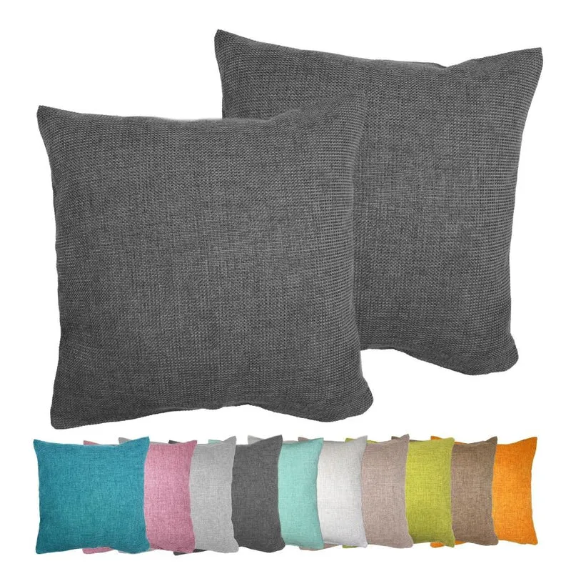MOON-Luxury 2er Pack Kissenhülle Strukturoptik Chenille garngefärbt 50x50 Dallas