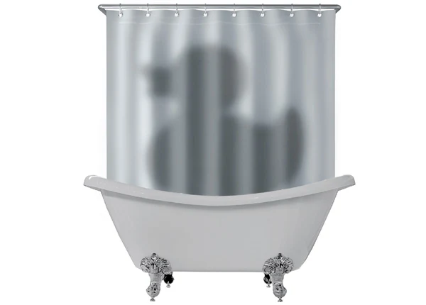 Duschvorhang der Schatten der Ente - die große Bedrohung unter der Dusche
