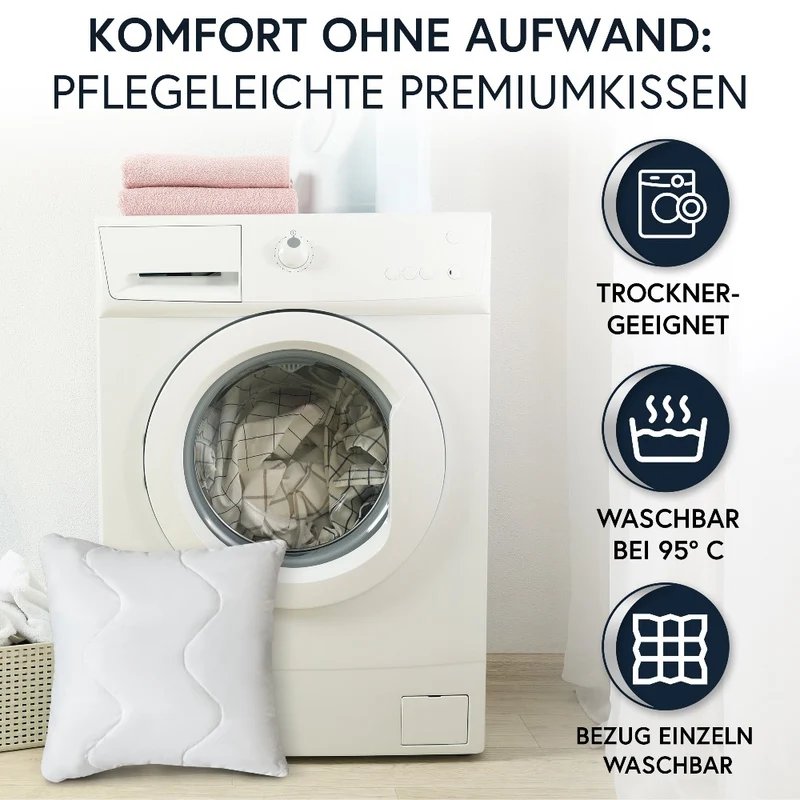 MOON Feeling 2er Pack Füllkissen versteppt Innenkissen Sofakissen extra fest mit Reißverschluss 95° waschbar
