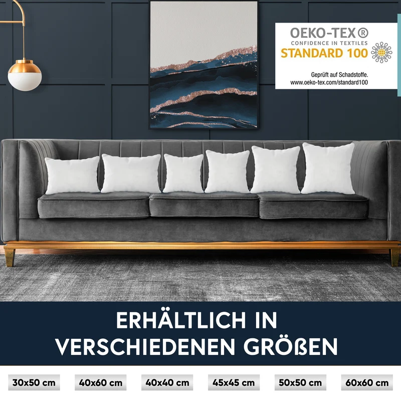4er Pack Füllkissen Innenkissen fest gefüllt Polyester Nonwoven Moon