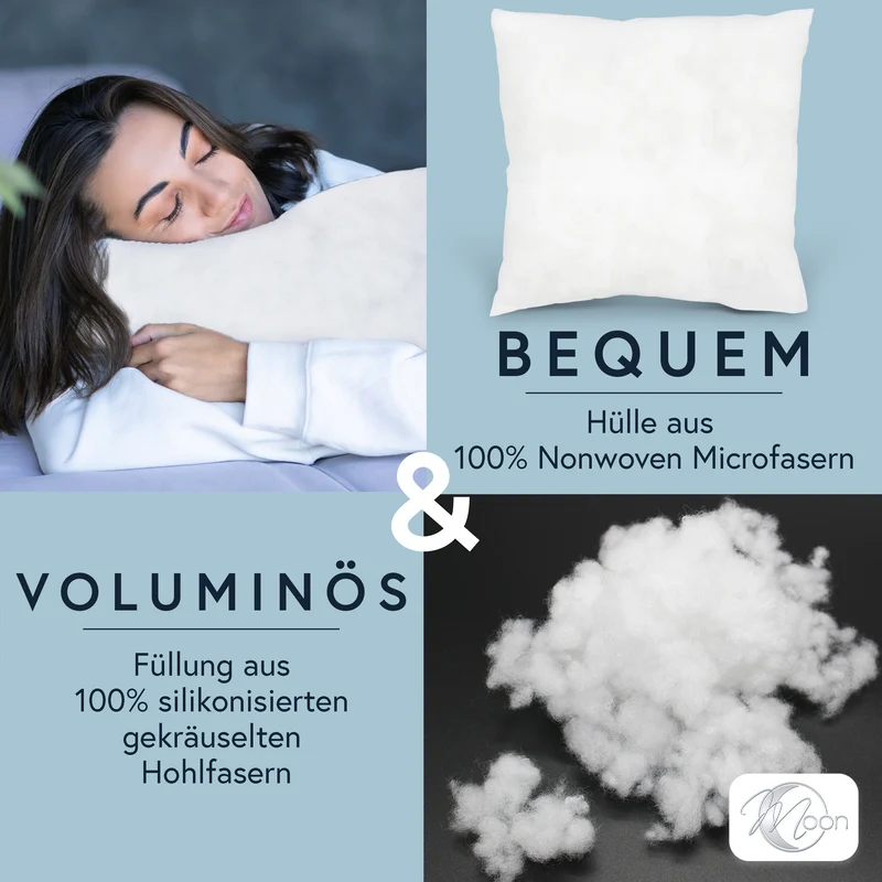 4er Pack Füllkissen Innenkissen fest gefüllt Polyester Nonwoven Moon
