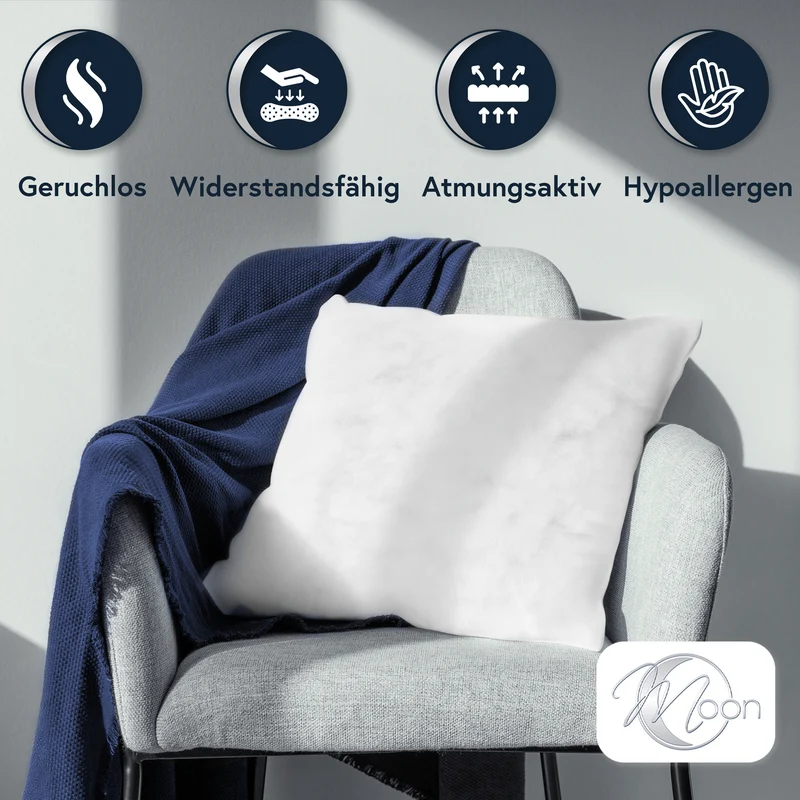 4er Pack Füllkissen Innenkissen fest gefüllt Polyester Nonwoven Moon