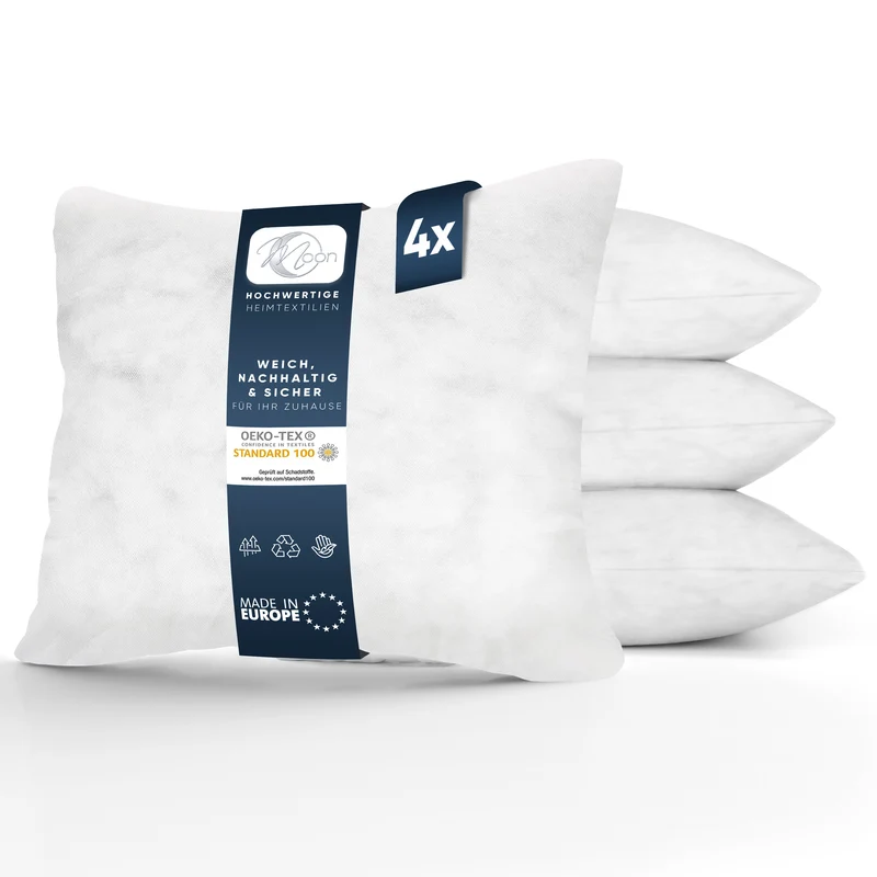 4er Pack Füllkissen Innenkissen fest gefüllt Polyester Nonwoven Moon
