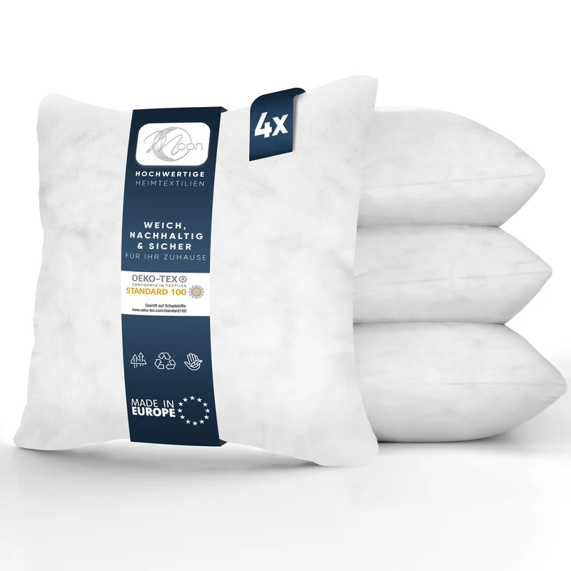 4er Pack Füllkissen Innenkissen fest gefüllt Polyester Nonwoven Moon