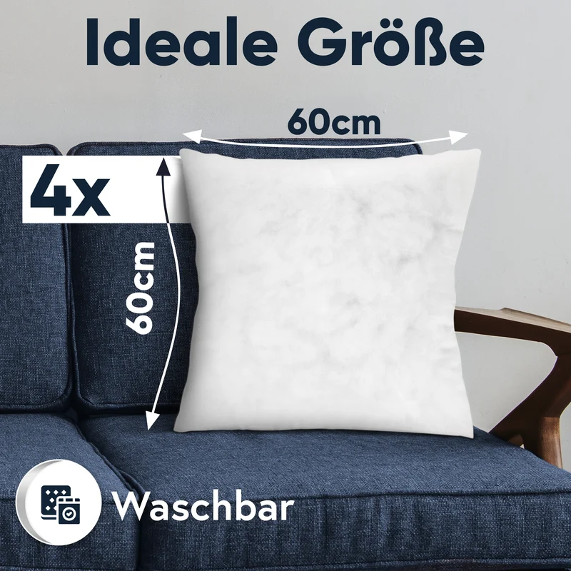 4er Pack Füllkissen Innenkissen fest gefüllt Polyester Nonwoven Moon
