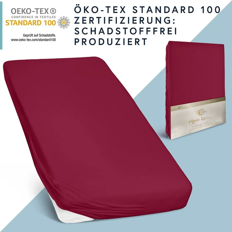 Moon-Luxury Topper Spannbettlaken Jersey 97% Mako-Baumwolle 3% Elastan, 230g/m²