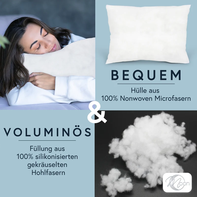2er Pack Füllkissen Innenkissen Nonwoven - fest gefüllt MOON Classic