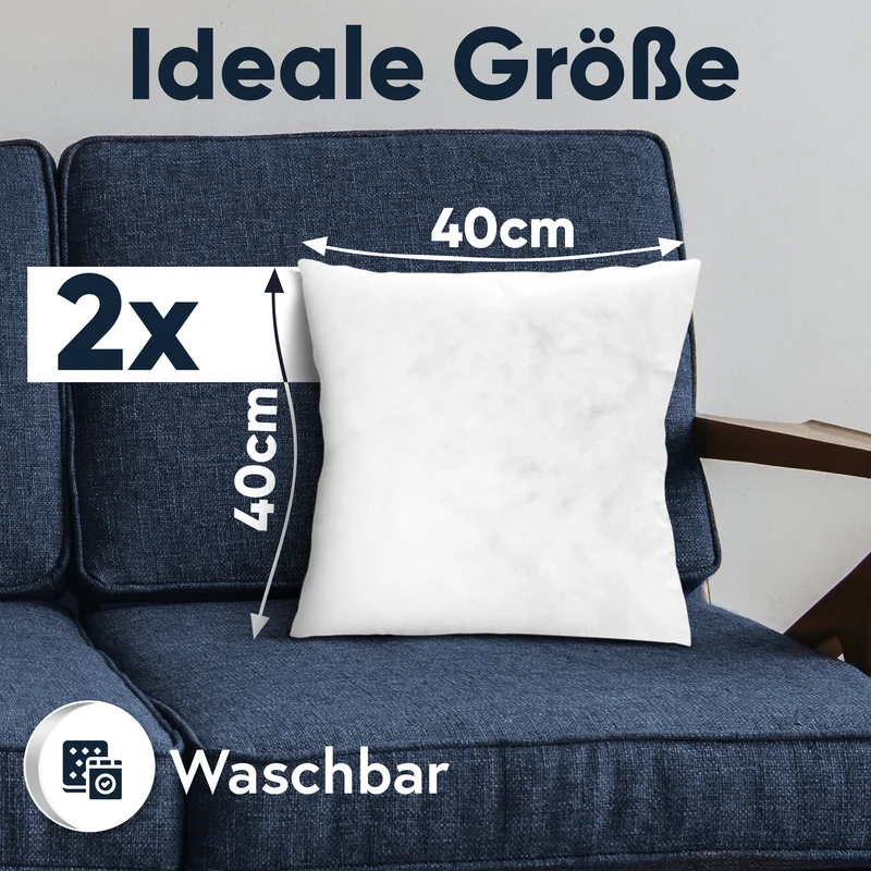 2er Pack Füllkissen Innenkissen Nonwoven - fest gefüllt MOON Classic