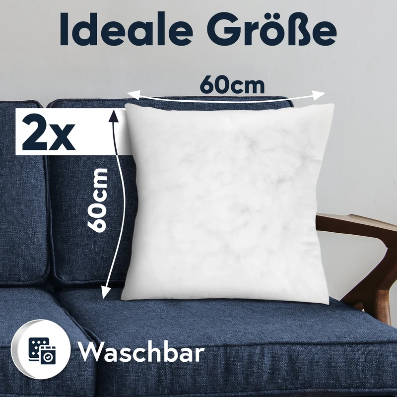2er Pack Füllkissen Innenkissen Nonwoven - fest gefüllt MOON Classic