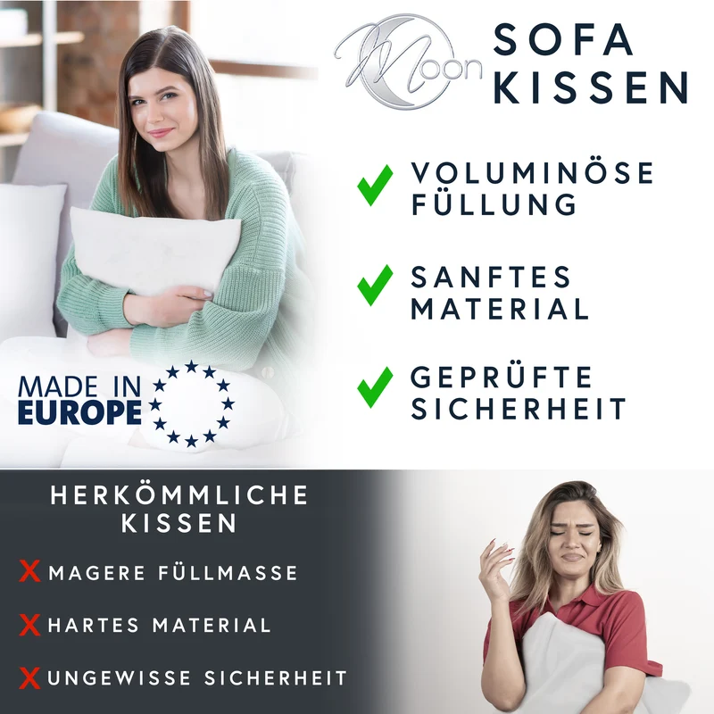 2er Pack Füllkissen Innenkissen Nonwoven - fest gefüllt MOON Classic