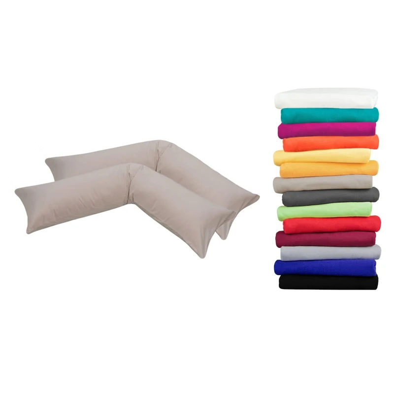 2er Pack MOON-Luxury Linon Kissenbezug 40x145 40x200 Baumwolle Seitenschläfer