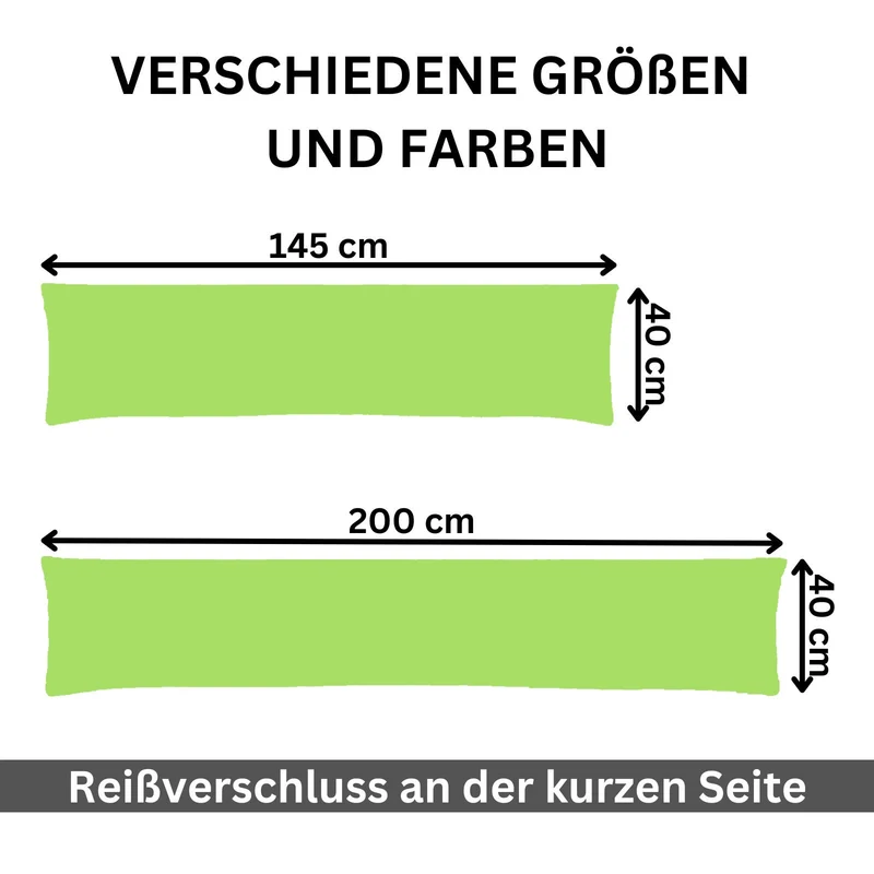 2er Pack MOON-Luxury Linon Kissenbezug 40x145 40x200 Baumwolle Seitenschläfer
