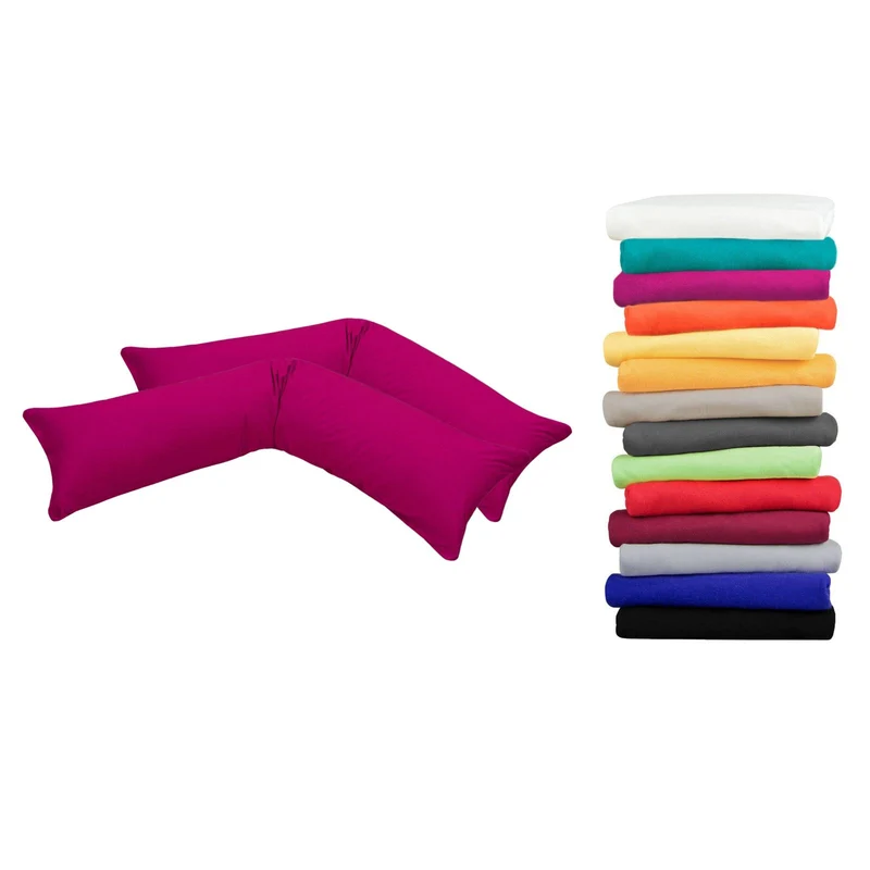 2er Pack MOON-Luxury Linon Kissenbezug 40x145 40x200 Baumwolle Seitenschläfer
