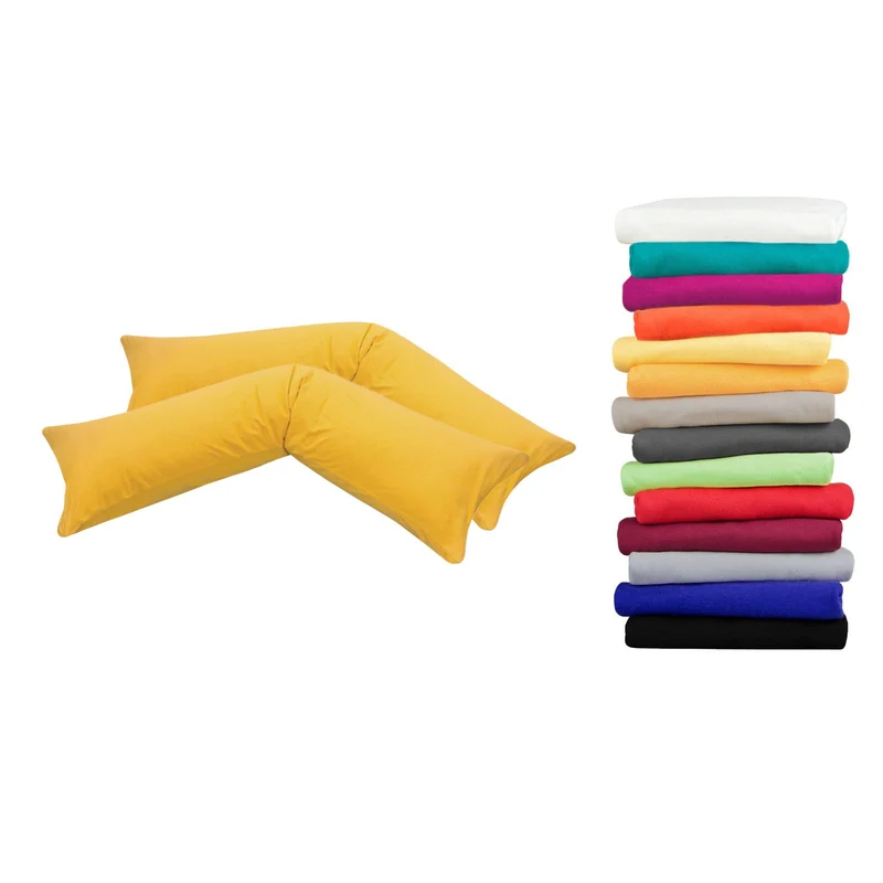 2er Pack MOON-Luxury Linon Kissenbezug 40x145 40x200 Baumwolle Seitenschläfer
