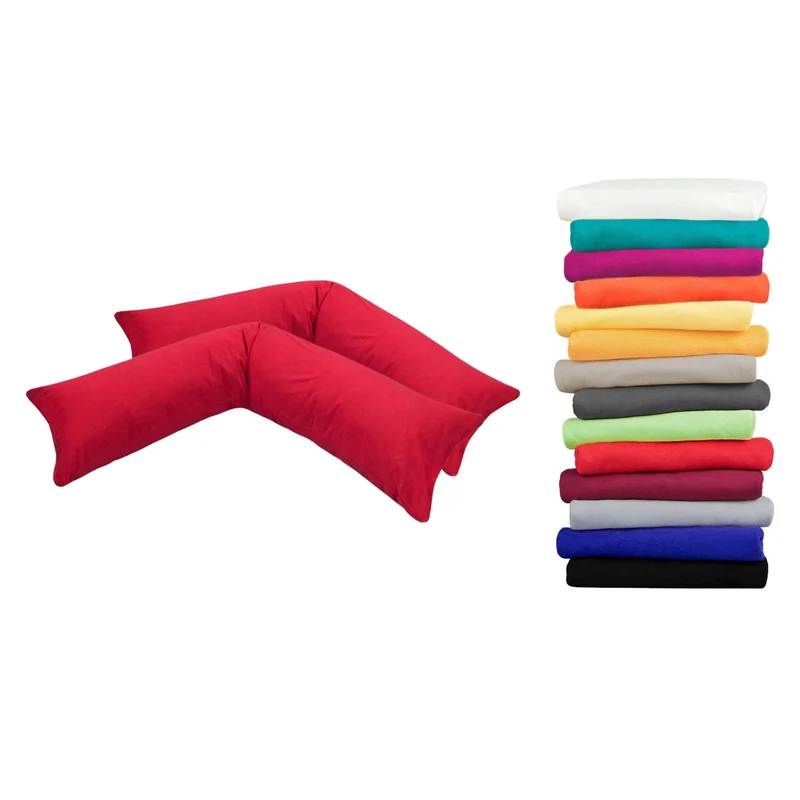 2er Pack MOON-Luxury Linon Kissenbezug 40x145 40x200 Baumwolle Seitenschläfer