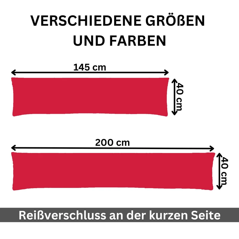 2er Pack MOON-Luxury Linon Kissenbezug 40x145 40x200 Baumwolle Seitenschläfer
