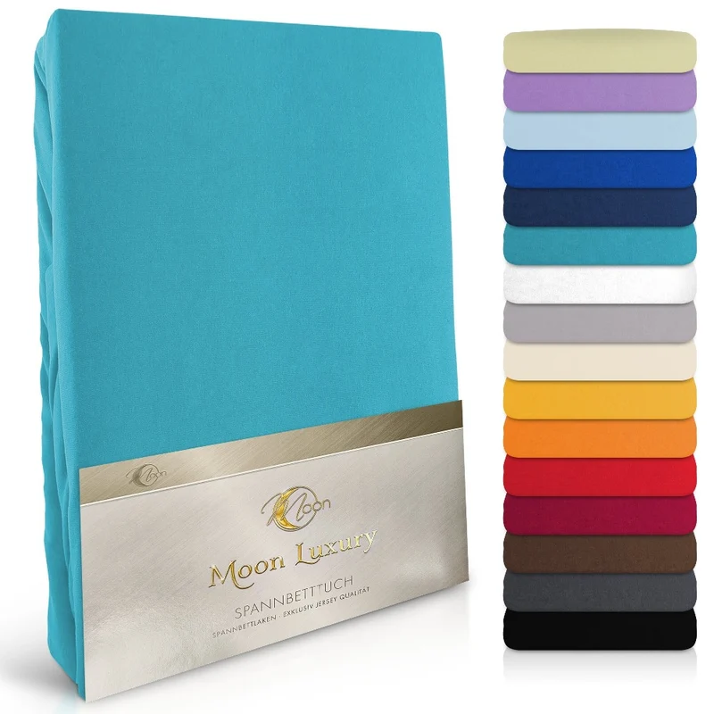 MOON-Luxury Spannbettlaken Jersey Stretch 230g/m² 97% Mako-Baumwolle 3% Elastan