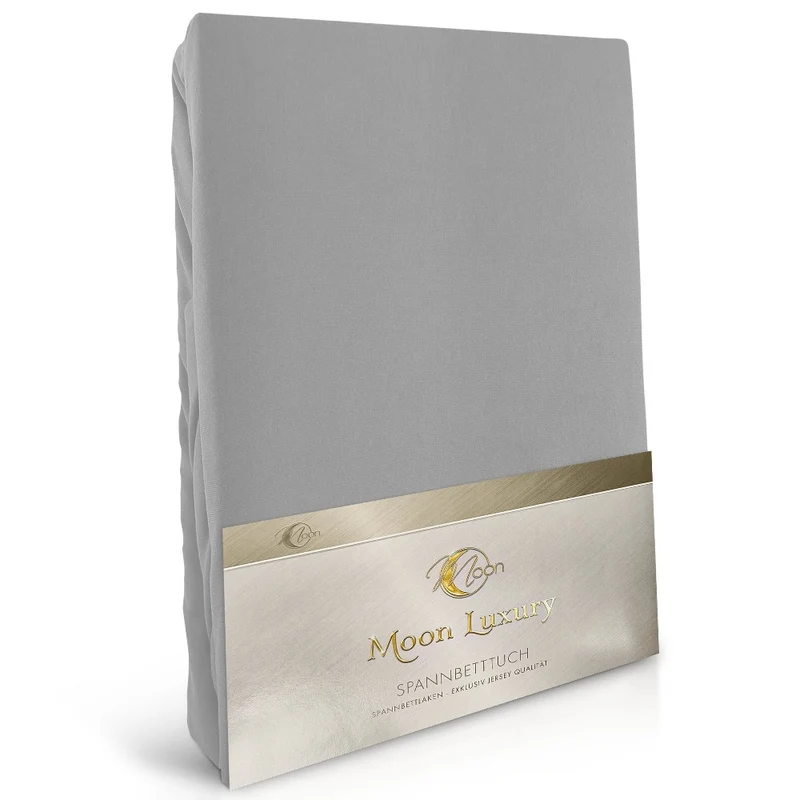 MOON-Luxury Spannbettlaken Jersey Stretch 230g/m² 97% Mako-Baumwolle 3% Elastan