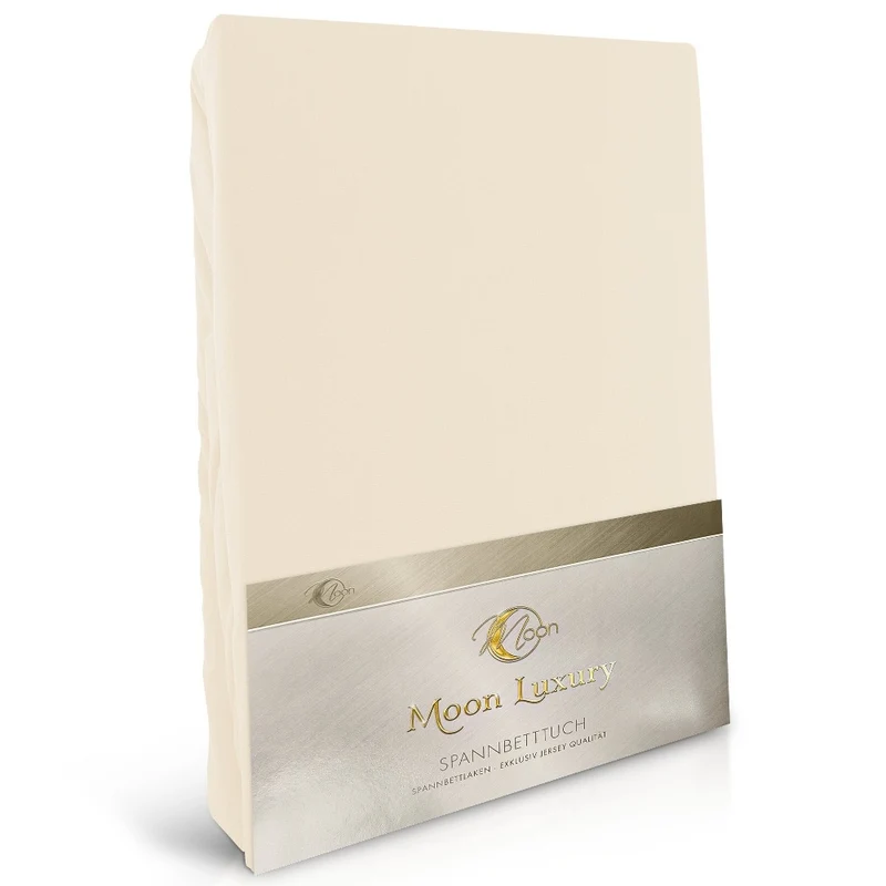 MOON-Luxury Spannbettlaken Jersey Stretch 230g/m² 97% Mako-Baumwolle 3% Elastan