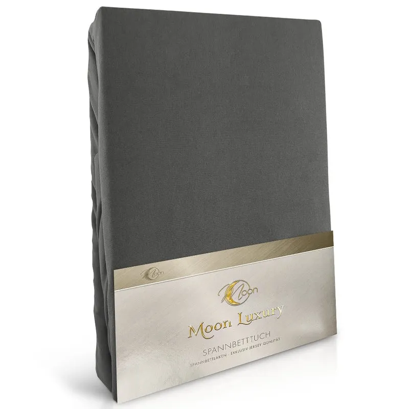 MOON-Luxury Spannbettlaken Jersey Stretch 230g/m² 97% Mako-Baumwolle 3% Elastan