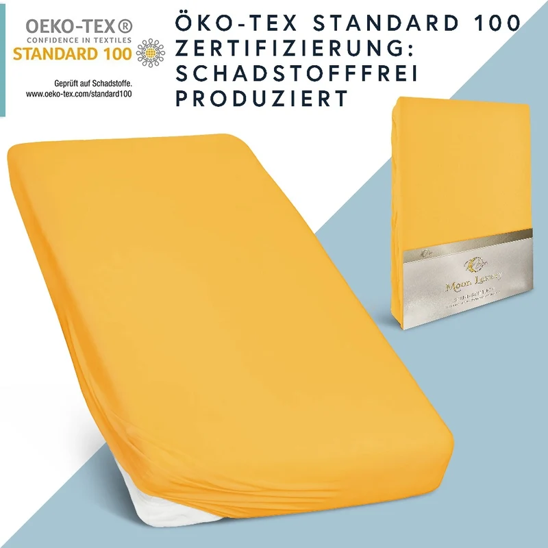 MOON-Luxury Spannbettlaken Jersey Stretch 230g/m² 97% Mako-Baumwolle 3% Elastan