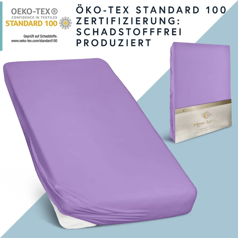 MOON-Luxury Spannbettlaken Jersey Stretch 230g/m² 97% Mako-Baumwolle 3% Elastan