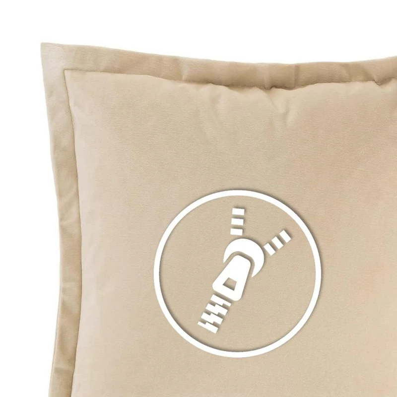 2er Pack Kissenhülle 50x50 cm Kissenbezug Reißverschluss edle Samt Optik Moon