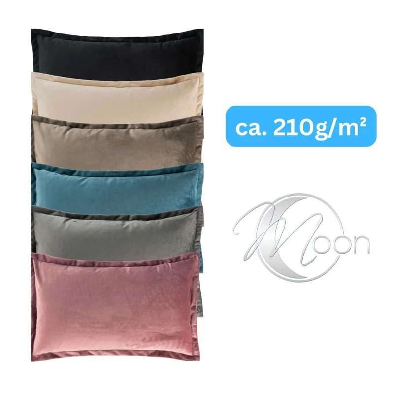 2er Pack Kissenhüllen 30x50 cm Kissenbezüge in edler Samt Optik Moon Flora
