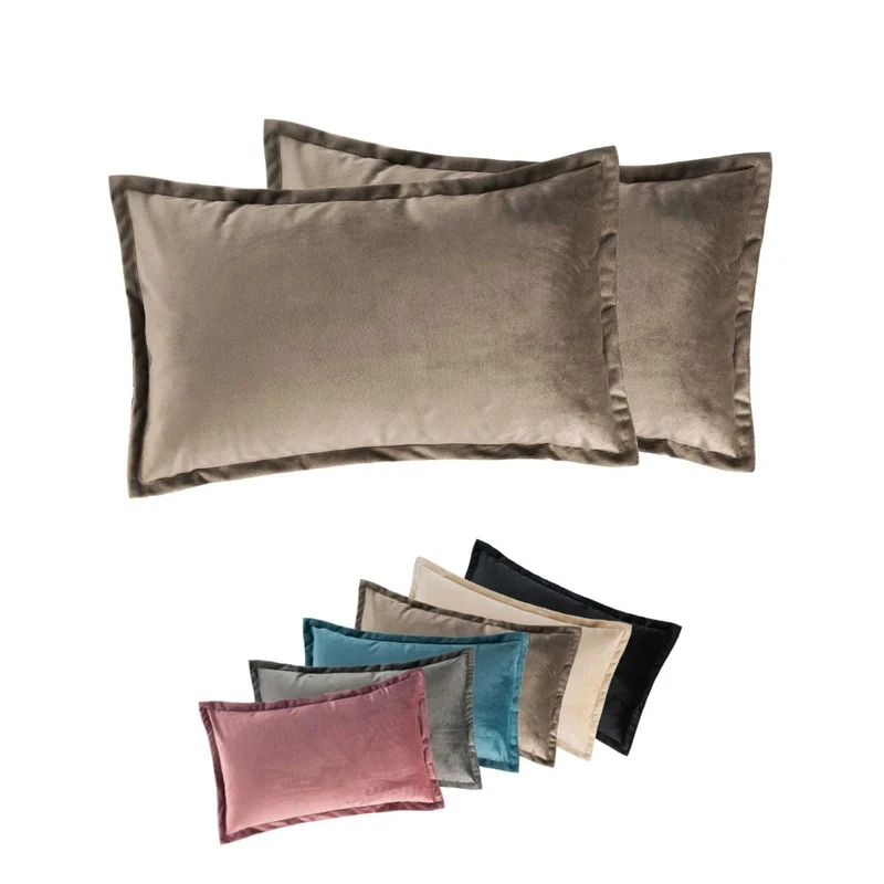 2er Pack Kissenhüllen 30x50 cm Kissenbezüge in edler Samt Optik Moon Flora