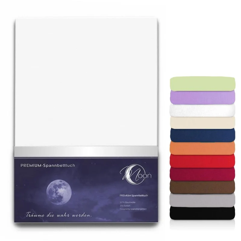 Spannbetttuch 180x200-200x220 cm Spannbettlaken 240g/m² MOON Line Platin