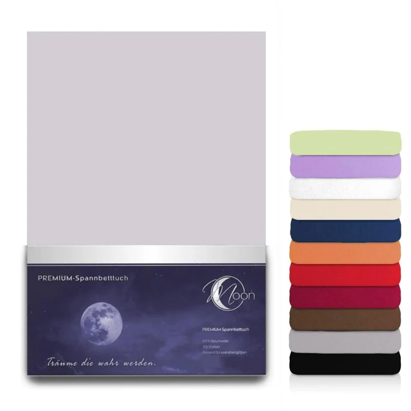 Spannbetttuch 180x200-200x220 cm Spannbettlaken 240g/m² MOON Line Platin
