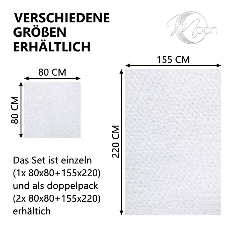 Moon - 2er Pack Hotelbettwäsche, Kissenbezug Linon weiß - Serie Classic mit Hotelverschluss - 100% Baumwolle - 95° Kochfest (weiß)
