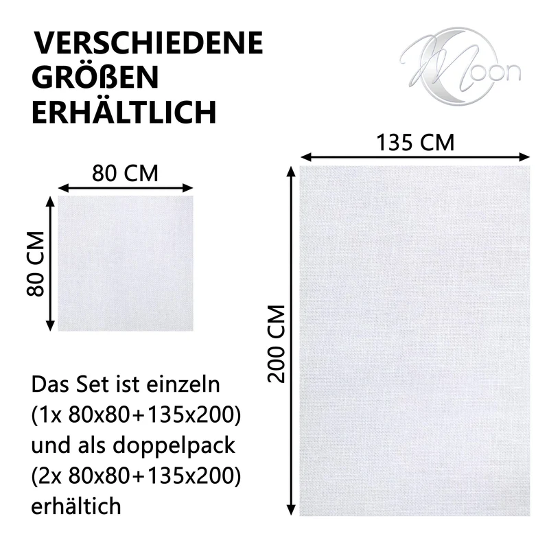 Moon - 2er Pack Hotelbettwäsche, Kissenbezug Linon weiß - Serie Classic mit Hotelverschluss - 100% Baumwolle - 95° Kochfest (weiß)