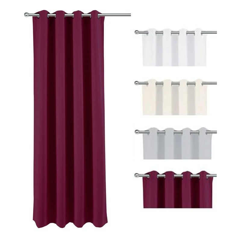2er Pack Ösenvorhang 140x245cm Vorhang Halbverdunkelung Goldmond Venedig