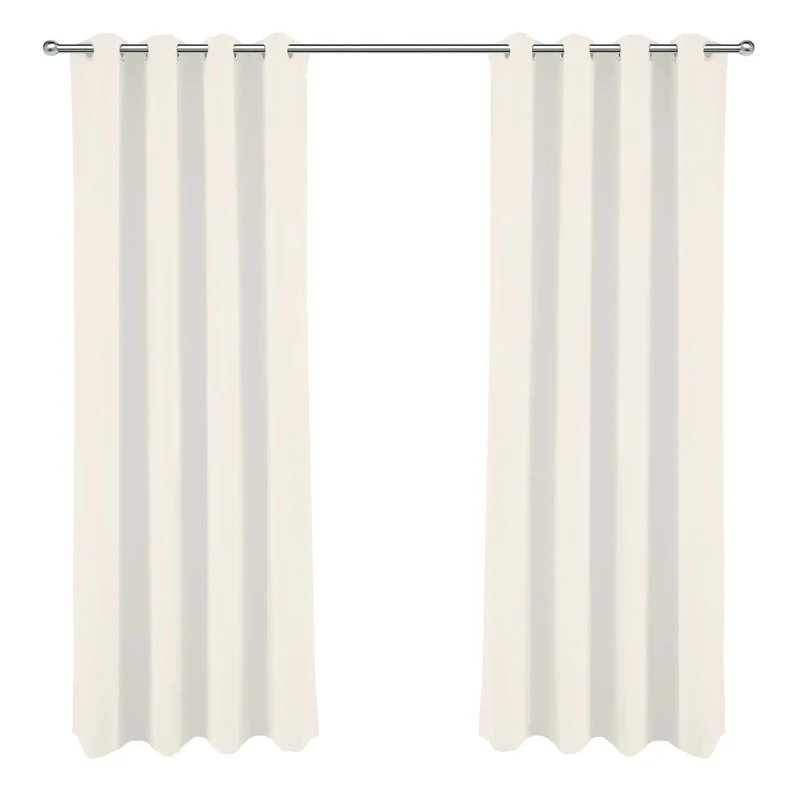 2er Pack Ösenvorhang 140x245cm Vorhang Halbverdunkelung Goldmond Venedig
