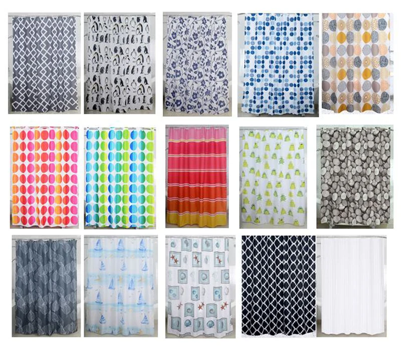 Textil Duschvorhang Badewannenvorhang Vorhang 180x200 incl. 12 Ringe
