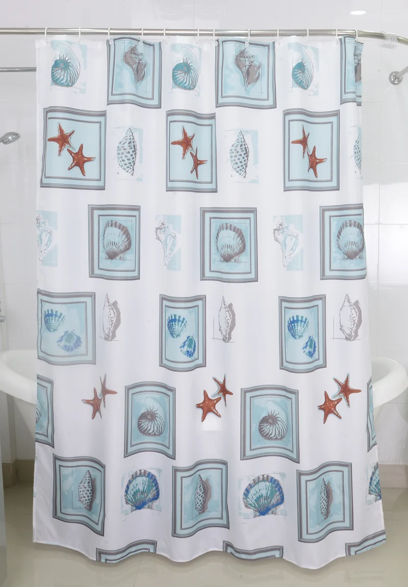 Textil Duschvorhang Badewannenvorhang Vorhang 180x200 incl. 12 Ringe