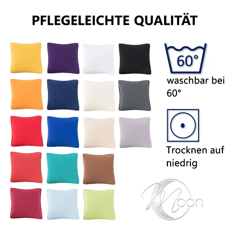 MOON Line-green 2er Pack Kissenbezug Kissenhülle Jersey 160g/m² 100% Baumwolle
