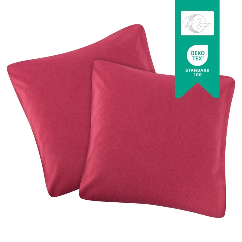 MOON Line-green 2er Pack Kissenbezug Kissenhülle Jersey 160g/m² 100% Baumwolle